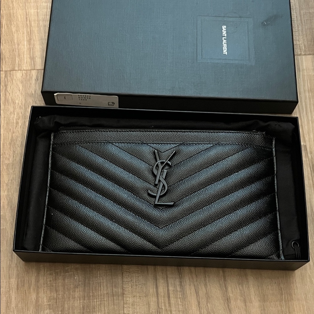 Saint Laurent grain de poudre monogram bill pouch